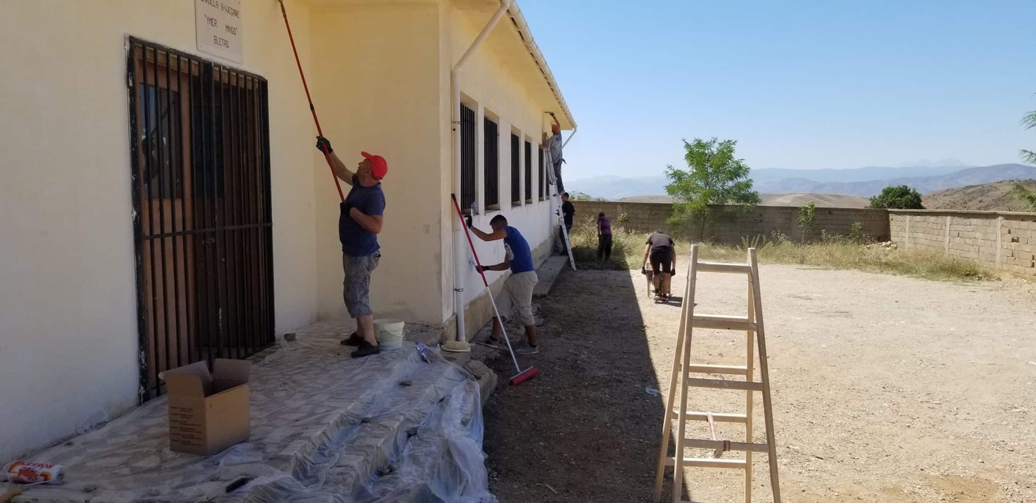 The renovated Ymer Mingo school at Bletas, near Pogradec